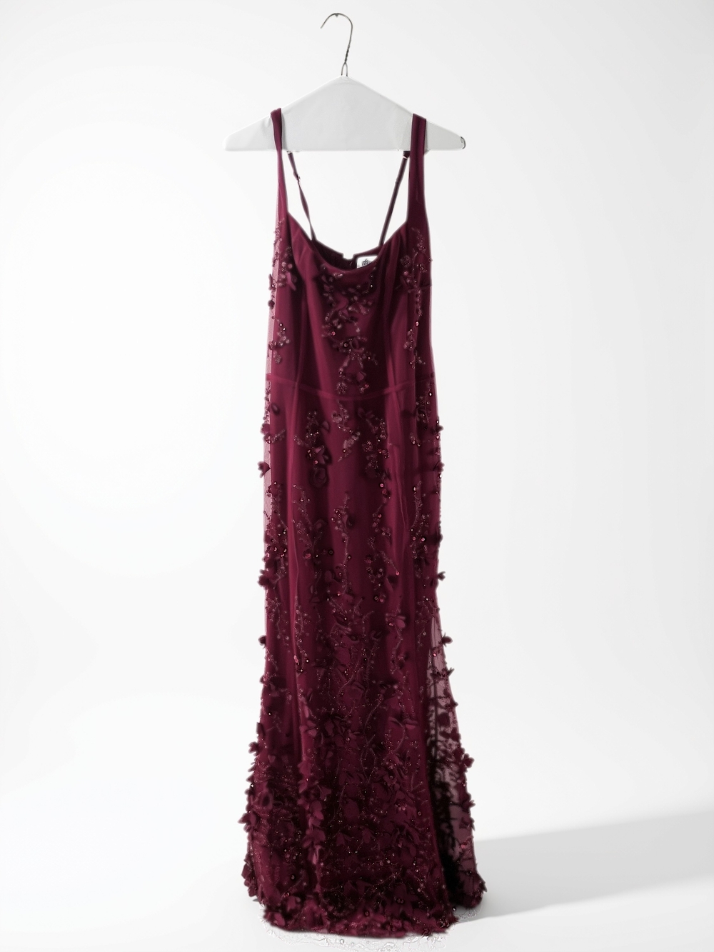 OH POLLY Embellished Burgundy Prom Dress